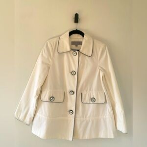 Anne Klein Women's Size S White/Cream Water Resistant Rain Coat